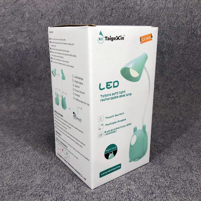 Настільна лампа TaigeXin LED TGX 792, Настільна лампа на гнучкій ніжці, сенсорна лампа. Колір: зелений