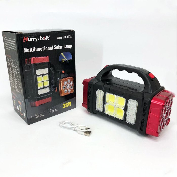 Ліхтар кемпінговий з сонячною панеллю та повербанком HB-1678-2х8LED-6COB, ліхтар кемпінговий світлодіодний