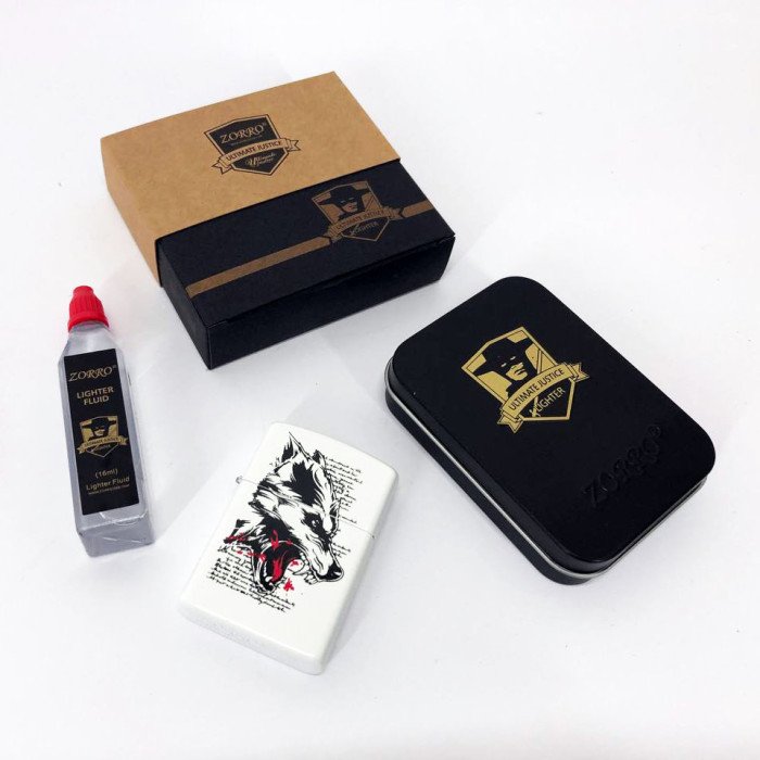 Запальничка бензинова Zorro HL-341, подарункова запальничка сувенірна, запальничка в подарунковому футлярі