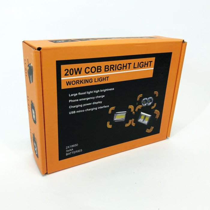 Прожектор світлодіодний X-Balog L802-20W-2COB+1W, ліхтар прожектор світильник, аварійна лампа