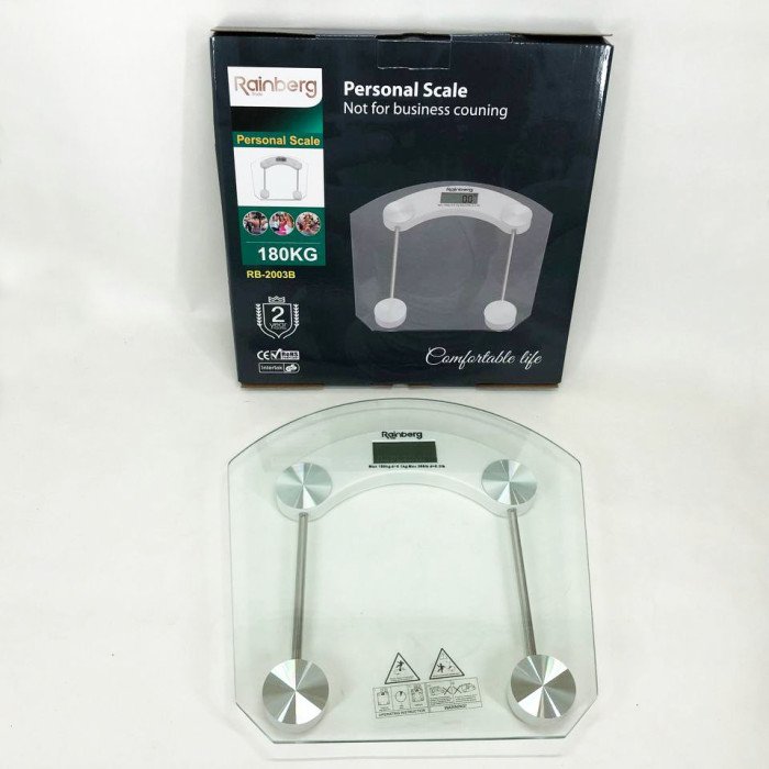 Ваги підлогові Rainberg RB-2003B на 180 кг скляні, побутові ваги підлогові, електронні ваги підлогові