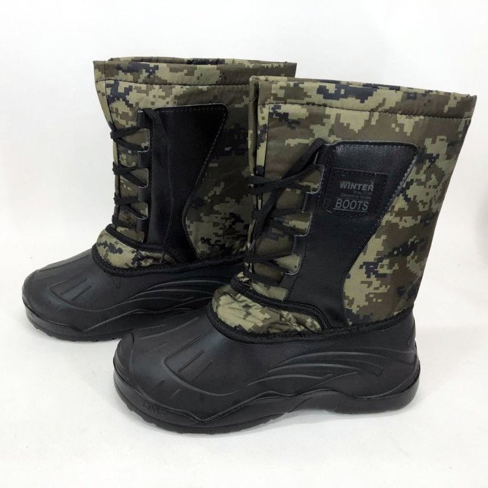 Чоботи чоловічі утеплені Розмір 46, чоботи гумові зимовий утеплювач, черевики Колір: зелений