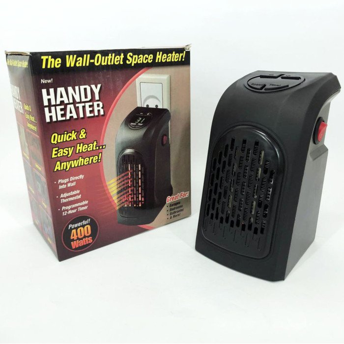 Портативний обігрівач Rovus Handy Heater Black 400 Вт, обігрівач дуйчик, побутовий тепловентилятор