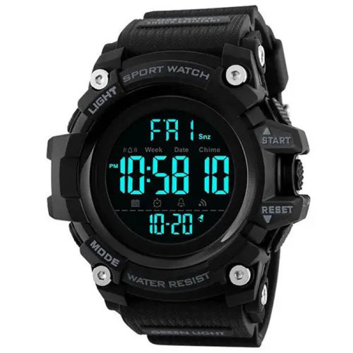 Годинник наручний чоловічий SKMEI 1384BK BLACK, водонепроникний чоловічий годинник. Колір: чорний