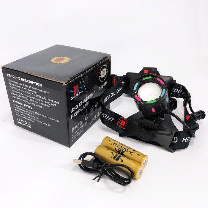 Ліхтар акумуляторний налобний SY-8087-PM10-TG, Ліхтарик налобний потужний, Налобний прожектор