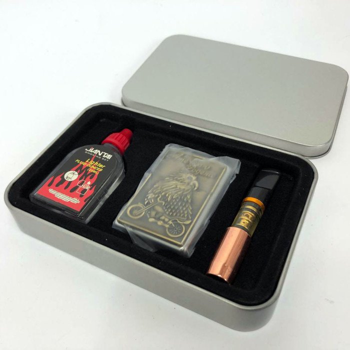 Запальничка бензинова в подарунковій коробці N5, запальничка вітрозахисна, запальничка бензин