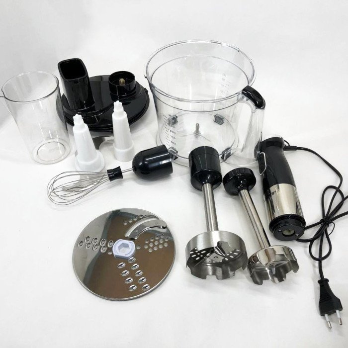 Багатофункціональний занурювальний мульти блендер 4в1 Rainberg RB-2238 подрібнювач 1200 Вт, потужний