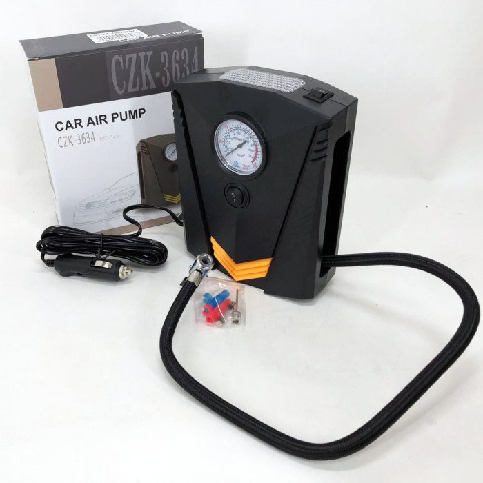 Автомобільний компресор 12V насос із ліхтариком, потужний насос для коліс автомобіля від прикурювача