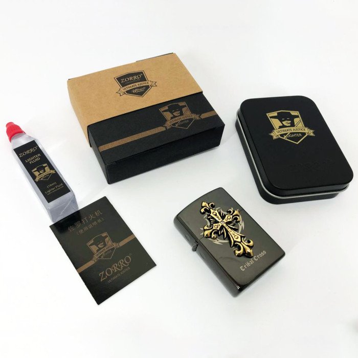 Запальничка бензинова Zorro HL-294, запальнички подарунки для чоловіків, оригінальна бензинова запальничка