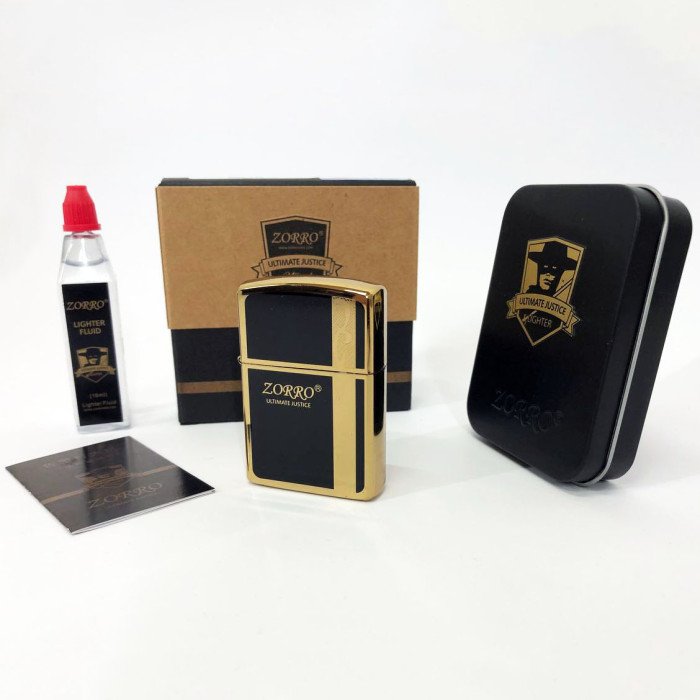 Запальничка бензинова Zorro HL-293, запальничка на день народження, запальничка у подарунковому футлярі
