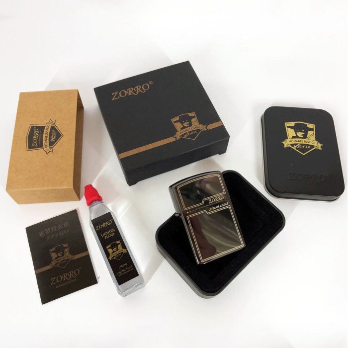 Запальничка бензинова Zorro HL-300, запальничка на день народження, запальничка у подарунковому футлярі