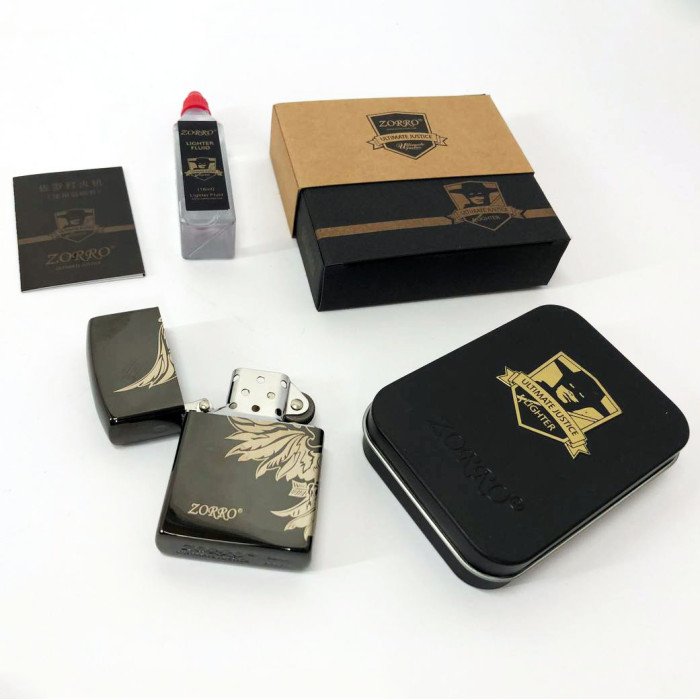 Запальничка бензинова Zorro HL-290, подарункова запальничка сувенірна, запальничка на день народження.