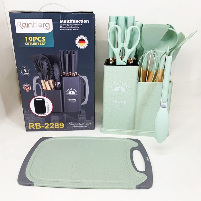 Набір кухонного приладдя на підставці Rainberg RB-2289 Green