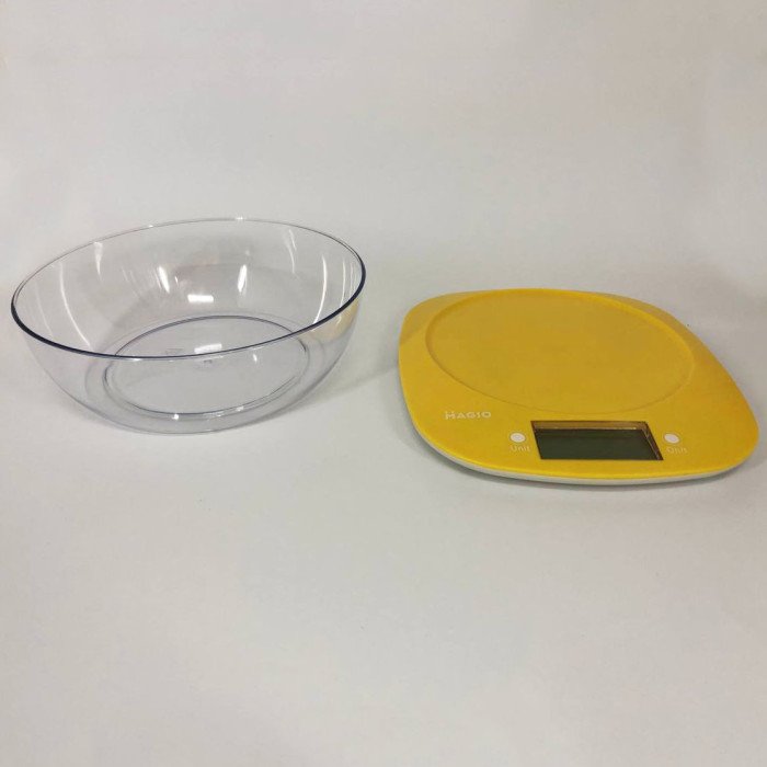 Ваги кухонні MAGIO MG-290, кухонні ваги зі знімною чашею, електронні ваги для продуктів. Колір: жовтий