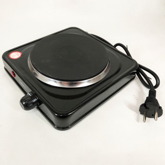 Плита електрична Suntera SP-1920, електроплита для дачі, електроплита 1000 w. Колір: чорний