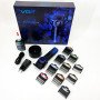 Професійна машинка для стрижки волосся VGR V-001 BLUE з дисплеєм 9000 об/хв та 10 насадками 1,5-24 мм