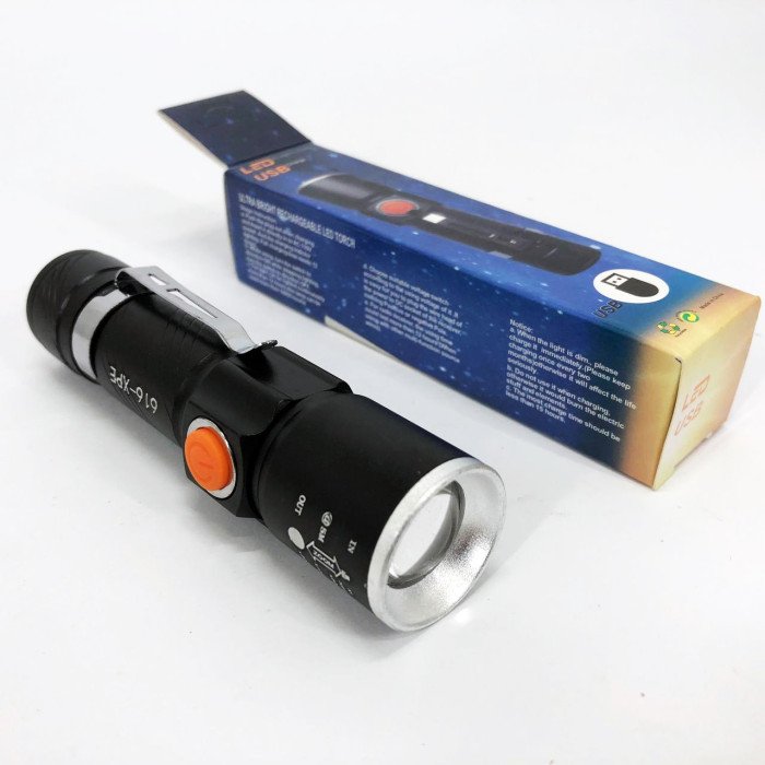 Кишеньковий ліхтарик Police 616-XPE, Портативний світлодіодний ліхтар із зарядкою, Алюмінієвий ліхтар