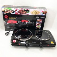 Електрична настільна плита Domotec MS-5852 2 конфорки склокерамічна 1200 Вт