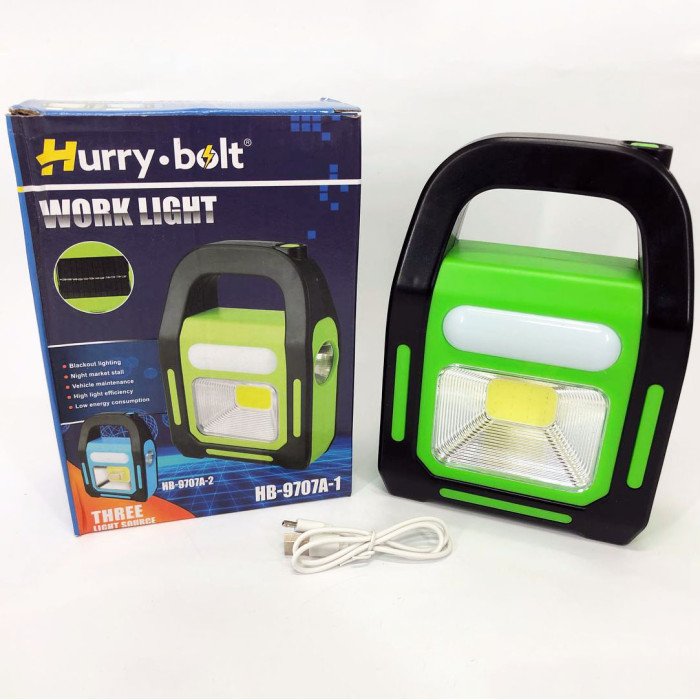 Ліхтар світлодіодний акумуляторний на сонячній батареї HB-9707 B-2 ZB-40. Колір: зелений