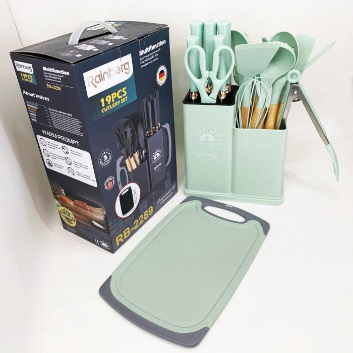 Набір кухонного приладдя на підставці Rainberg RB-2289 Green