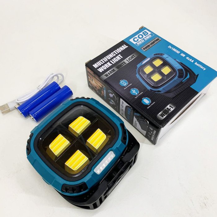 Ліхтар кемпінг W894-1-4COB(White+Yellow)+5SMD(Red) Power bank