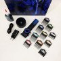 Професійна машинка для стрижки волосся VGR V-001 BLUE з дисплеєм 9000 об/хв та 10 насадками 1,5-24 мм