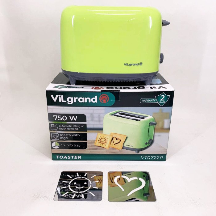Тостер VILGRAND VT0722P. Колір: зелений