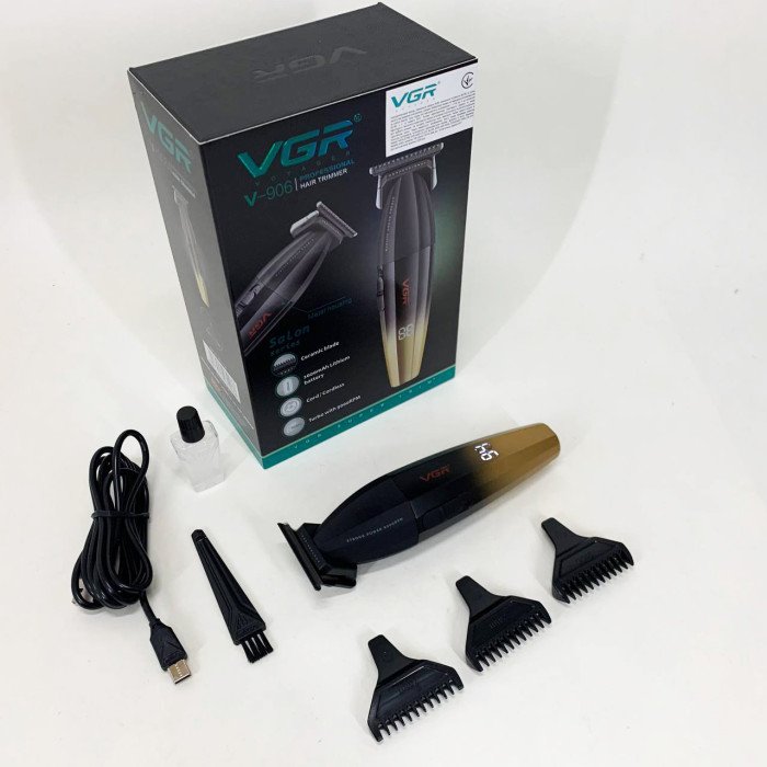 Машинка для стрижки волосся VGR V-906 тример для окантовки та стрижки бороди. Колір: жовтий