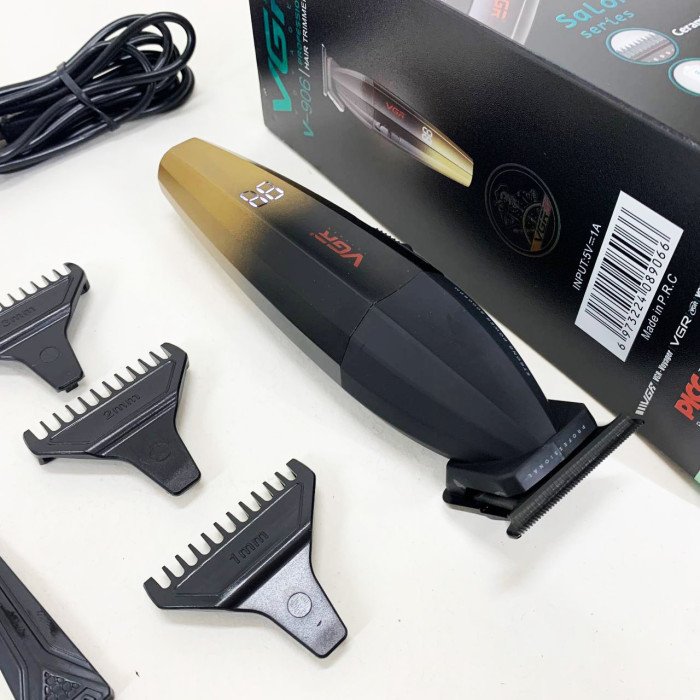 Машинка для стрижки волосся VGR V-906 тример для окантовки та стрижки бороди. Колір: жовтий