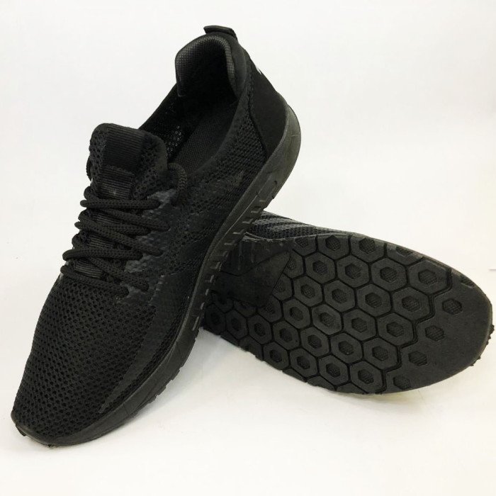 Кросівки з тканинним верхом із сітки 44 розмір. Літні кросівки сітка. Модель 67554. Колір: чорний