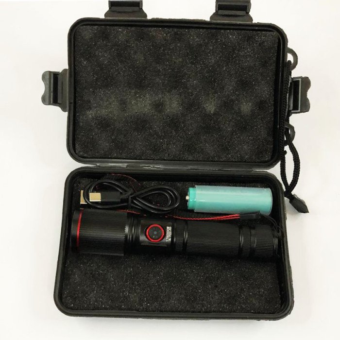 Ліхтар переносний P520-P50, ЗУ Type-C, 1x18650/3xAAA, zoom, індикація заряду, ремінець, Водонепроникний