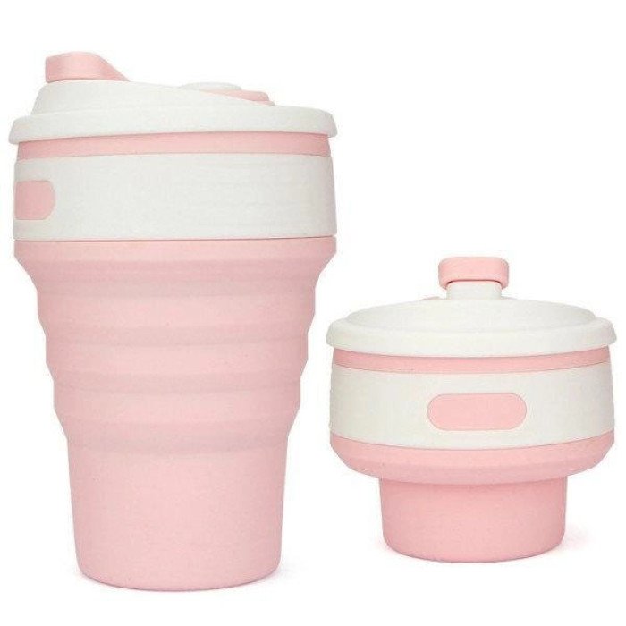 Кружка туристична (складна/силіконова), кружка похідна силіконова складана. Колір: рожевий