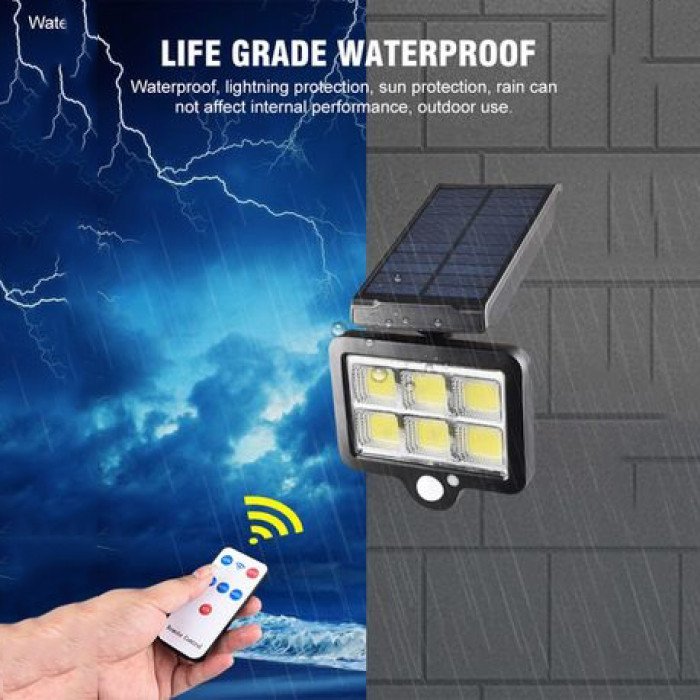 Сонячний світлодіодний настінний світильник з датчиком руху - YT-140