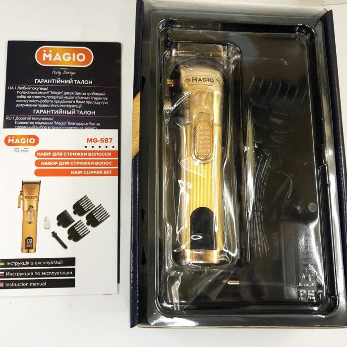 Машинка для стрижки волосся MAGIO MG-587, професійна електробритва бездротова, електромашинка