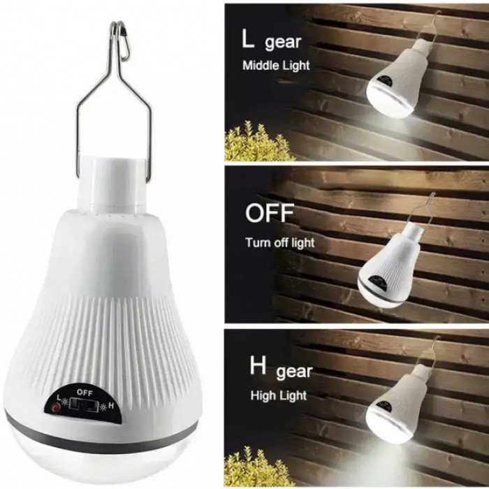 Лампочка акумуляторна лампа Golden Road GR 6028 USB із сонячною панеллю, кемпінгова лампа світильник