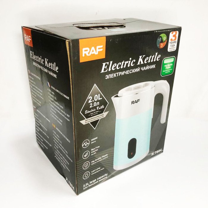 Електрочайник RAF R7894 із нержавіючої сталі з індикатором роботи. Колір: рожевий