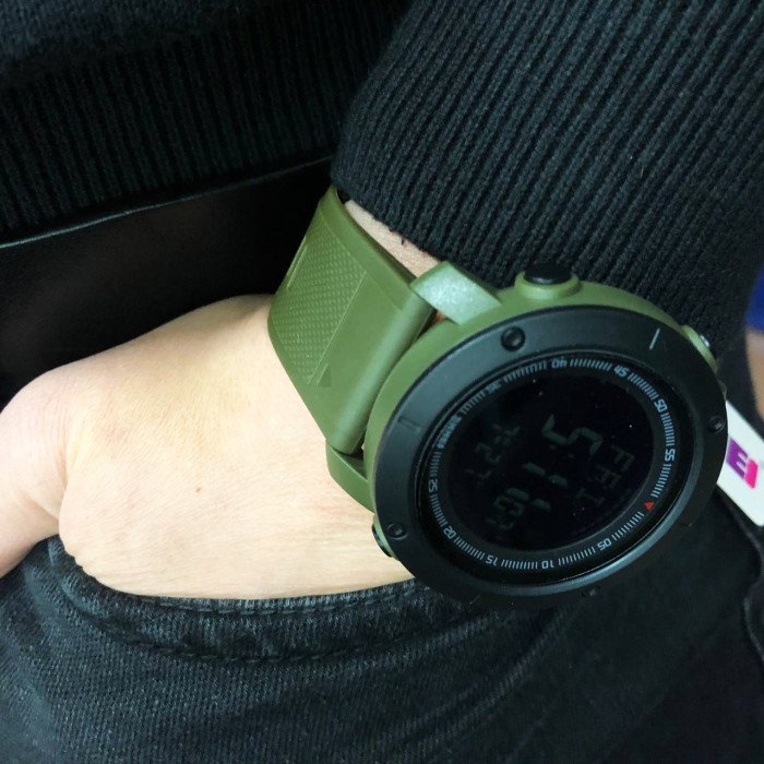 Годинник наручний чоловічий SKMEI 2095AG, годинник тактичний протиударний, армійський годинник. Колір: зелений