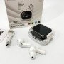Бездротові вакуумні навушники TWS з дисплеєм LED, вологозахист IPx4 Bluetooth 5.4 з кейсом. Колір: білий
