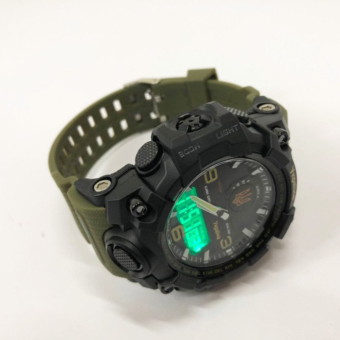 Годинник наручний чоловічий SKMEI 6851/1586AG, Військовий чоловічий наручний годинник зелений, Годинник спортивний