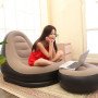 Надувне крісло з пуфом для відпочинку AIR SOFA велюрове