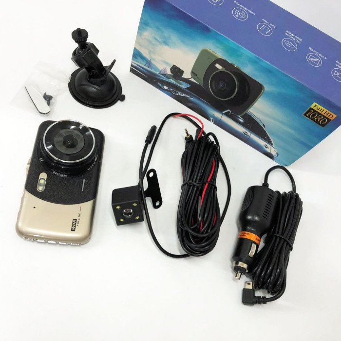 Автомобільний відеореєстратор X600 LCD 4 Angel Lens камери 1080P Full HD TF