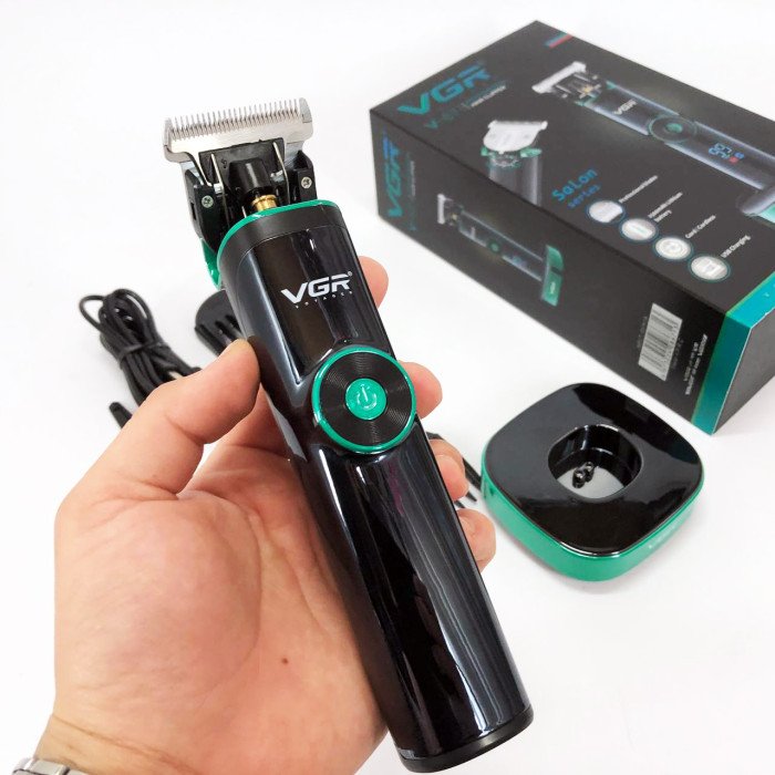 Універсальна машинка триммер для стрижки волосся VGR V-671 акумуляторний з набором насадок та LED дисплеєм