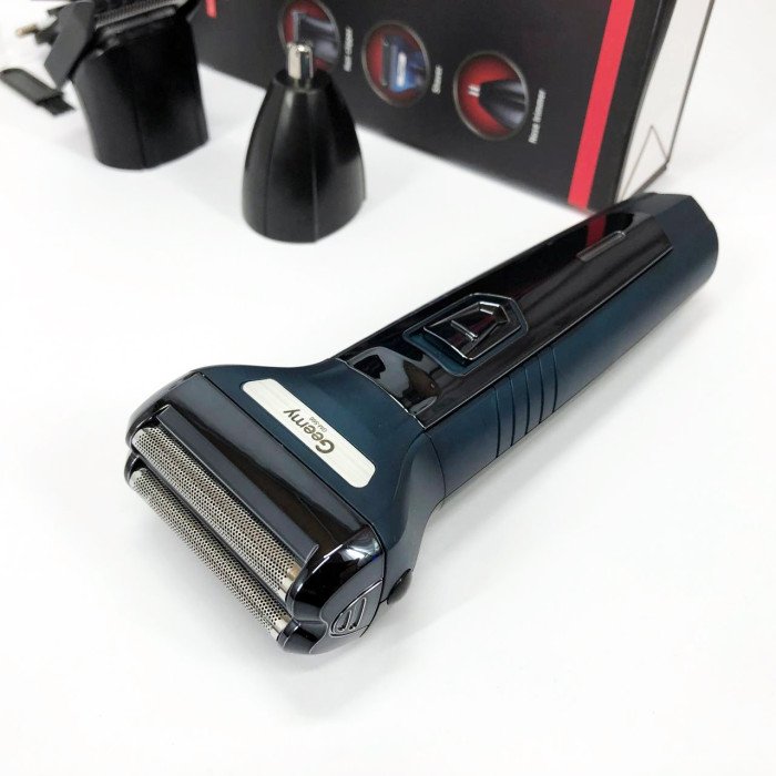 Тример для стрижки волосся носа вух брів Gemei GM-566 3в1 машинка для видалення волосся на обличчі