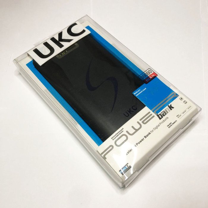 Мобільна зарядка портативна Power Bank 30000 mAh UKC, Зовнішній акумулятор, Зарядка power bank. Колір: чорний