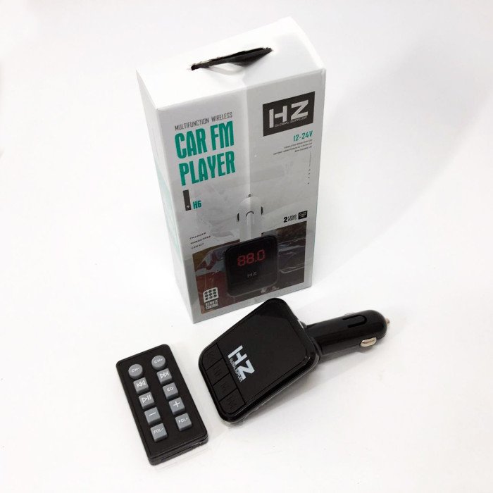 Автомобільний FM трансмітер Bluetooth HZ H6-12-24V модулятор із microSD, USB, Hands Free + Пульт
