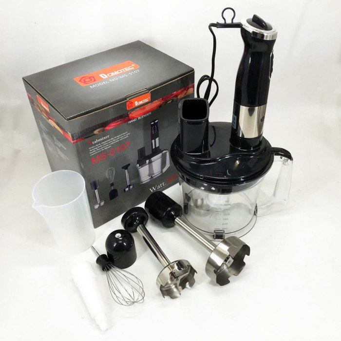 Блендер заглибний багатофункціональний 6-в-1 Domotec MS-5107 800 Вт, Потужний блендер для дому