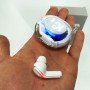 Бездротові навушники TWS T8 PRO з прозорим кейсом Вакуумний LED дисплей Bluetooth 5.3. Колір: білий