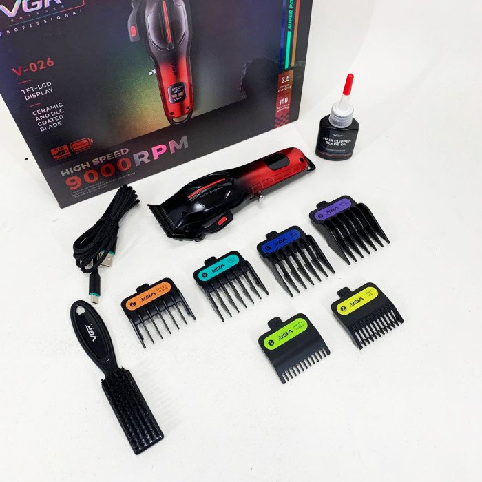 Акумуляторна машинка для стрижки VGR V-026 RED. Колір: червоний