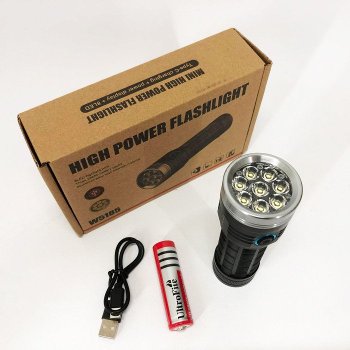 Ліхтарик компактний PLD W5185-8XHP360, Високоякісний ліхтарик, Довговічний світлодіодний ліхтар