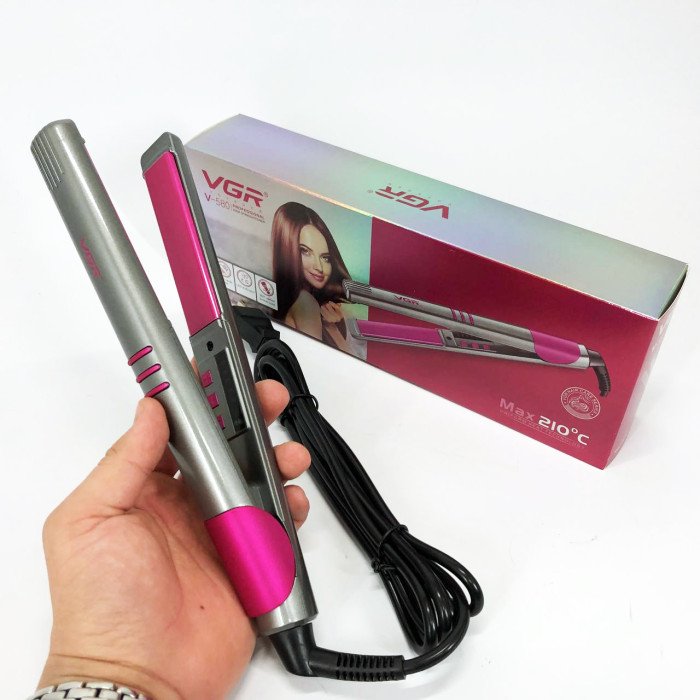 Праска випрямляч для волосся VGR V-580, Гофре плойка праска для волосся, Маленька плойка